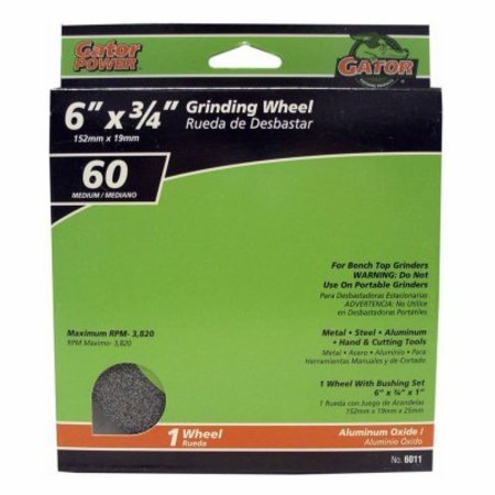 GATOR FINISHING 6x34x1 MED Grind Wheel 6011